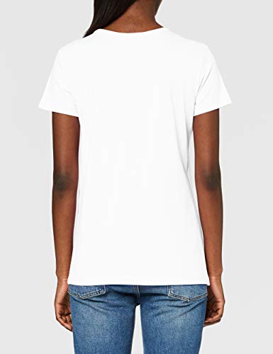 Love Moschino t-Shirt_Neon Sign Ice Cream & Logo Print Camiseta, Blanco (Optical White A00), 38 (Talla del Fabricante: 42) para Mujer