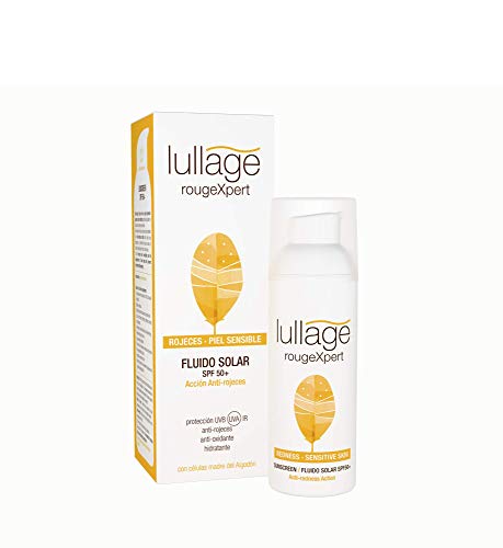 Lullage rougeXpert Filtro Solar Facial Anti-Rojeces Calma Irritaciones Ayuda a Cuidar las Pieles más Sensibles de los Efectos del Sol SPF 50+ | UVB | UVA | IR, 50 ml