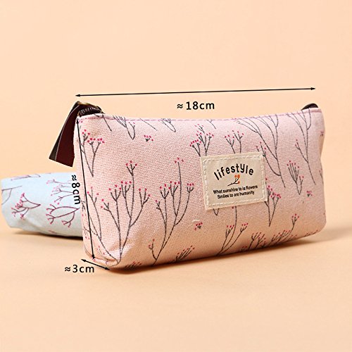 Lumanuby 1x Pequeño Floral Bolsa para Mujeres Bolso de Cosmético Maquillaje Viaje Viaje Bolsa de Cosmética Bolsa para Niñas niños Organizador Neceser Bolsa Azul Claro,18 * 8 * 3cm