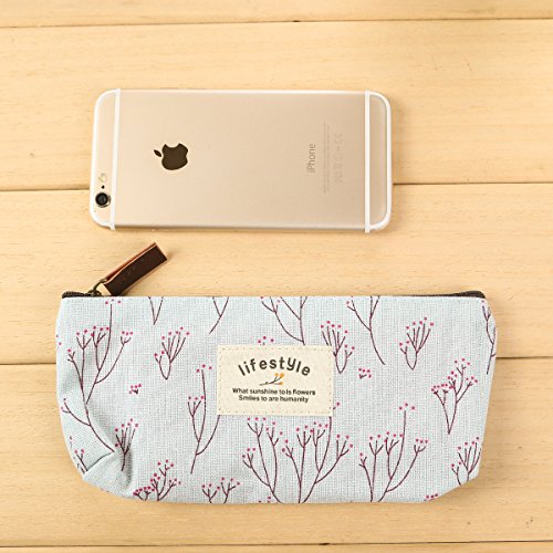 Lumanuby 1x Pequeño Floral Bolsa para Mujeres Bolso de Cosmético Maquillaje Viaje Viaje Bolsa de Cosmética Bolsa para Niñas niños Organizador Neceser Bolsa Azul Claro,18 * 8 * 3cm