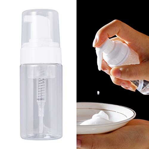 Lurrose Botella plástica bomba de 6Pcs 100ML, botella que hace espuma botella cosmética del viaje transparente,envases para el líquido limpiador facial de los champús