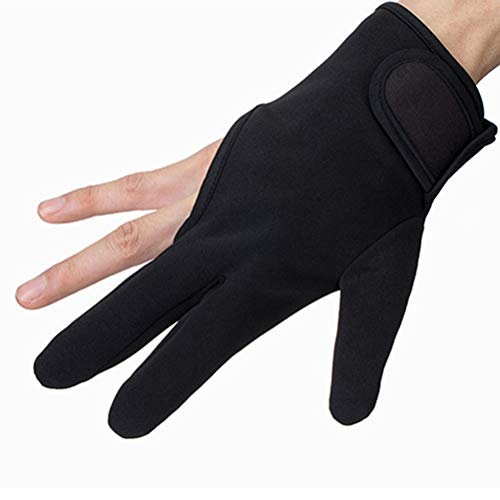 Lurrose Guante de dedo resistente al calor Guantes de estilo térmico Salon Aislamiento 3 Dedos Guante (Negro)