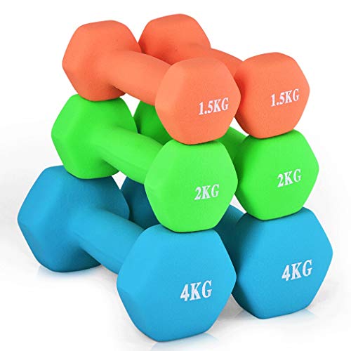 Mancuernas Antideslizantes Estante de inmersión de plástico Exfoliante Hombres Y Mujeres universal Dumbbell Fitness Deportivo brazo delgado Inicio Conjunto de Entrenamiento 1.5 / Kg 2/4 3 pares Ajuste