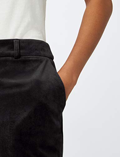 Marca Amazon - find. Velvet Trouser, Pantalones de Traje para Mujer, Negro (Black), 40, Label: M