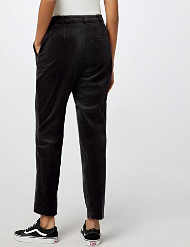 Marca Amazon - find. Velvet Trouser, Pantalones de Traje para Mujer, Negro (Black), 40, Label: M