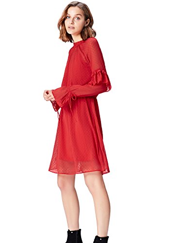 Marca Amazon - find. Vestido de Fiesta para Mujer, Rojo (Rot), 40, Label: M