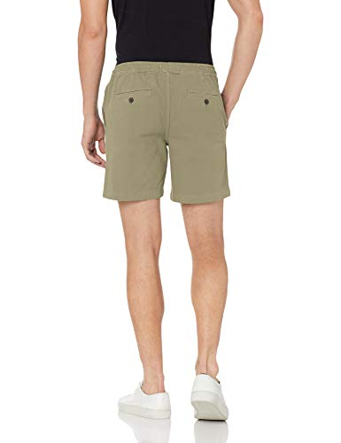 Marca Amazon - Goodthreads: pantalones cortos de lona elásticos para hombre con tiro de 18 cm., Verde oliva, US S (EU S)