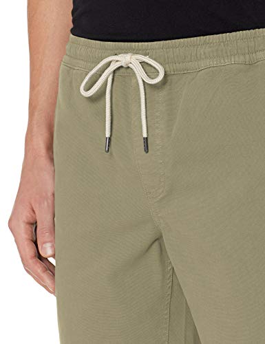 Marca Amazon - Goodthreads: pantalones cortos de lona elásticos para hombre con tiro de 18 cm., Verde oliva, US S (EU S)