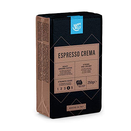 Marca Amazon - Happy Belly Café molido "Espresso Crema" (4 x 250g)