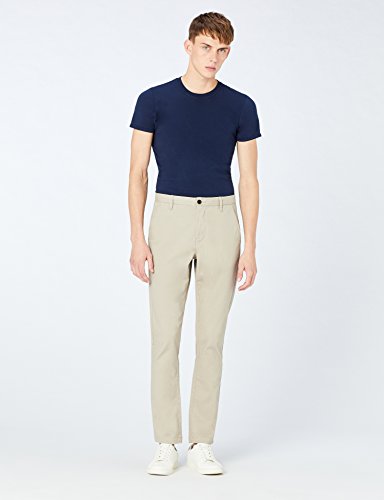 Marca Amazon - MERAKI Pantalones Chinos Estrechos Hombre, Beige (Sand), 38W / 34L, Label: 38W / 34L