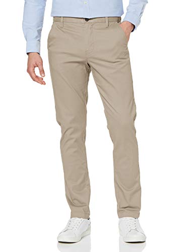 Marca Amazon - MERAKI Pantalones Chinos Estrechos Hombre, Beige (Sand), 38W / 34L, Label: 38W / 34L
