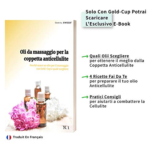 Masajeador anticelulitico natural - anticelulitis ventosa - masaje reafirmante al vacio/masaje profesional Tratamiento de succion/ventosas Masaje Brazos Vientre Abdomen Piernas Glúvacio - Gold-Cup