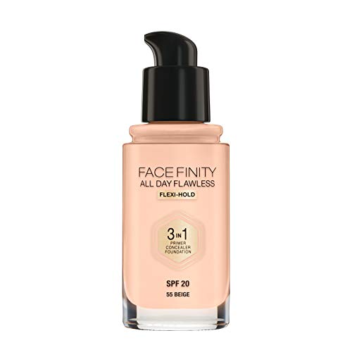 Max Factor FaceFinity 3 en 1 All Day Flawless Base de Maquillaje Tono 055 Beige - 30 ml