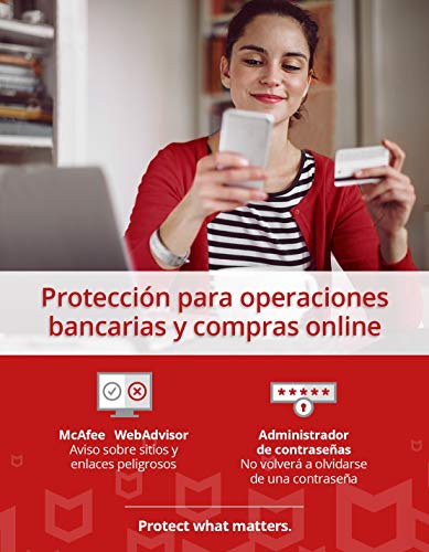 McAfee Total Protection 2020, 5 Dispositivos, 1 Año, Software Antivirus, Seguridad de Internet, Manager de Contraseñas, Seguridad Móvil, Compatible con PC/Mac/Android/iOS, Edición Europea, Descargable