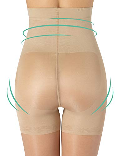 MEDIAS FINAS REDUCTORAS DE TALLE ALTO | PANTY CON COMPRESION MEDIA | NATURAL, NEGRO | 20 DEN | S, M, L, XL | CALCETERÍA ITALIANA | (XXL, NATURAL)