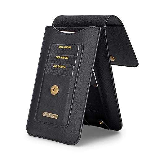 Men Carrying Case Cellphone Holster Leather Belt Clip Pouch Vertical Waist Wallet Purse for iPhone XS MAX/XR/XS/X,Samsung Galaxy S10/S10 Plus/S10 Lite/Note 9/S9/S9 Plus,Google - 6.5",Black