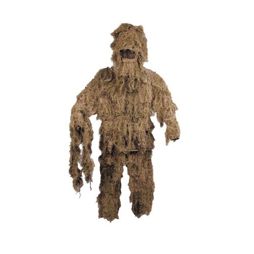 MFH Ghillie Suit Woodland - Traje de Camuflaje (Chaqueta, Pantalones, Gorro) Multicolor Desert Talla:XL/XXL