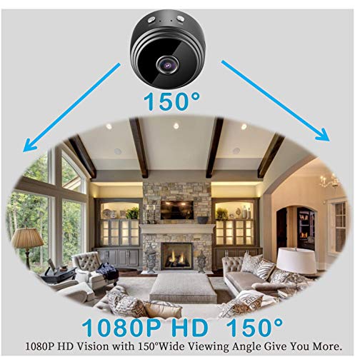 Mini Spy Camera Wireless Hidden Home WiFi Security Cameras with App 1080P, Inc 32GB SD Card + Plus More. Visión Nocturna Movimiento Activado Interior Exterior iPhone/Android Teléfono Pequeña