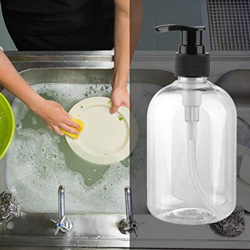 Minkissy 6 Piezas 350 Ml Botellas de Bomba de Plástico Vacías Dispensador de Bomba de Loción de Jabón Líquido Recipientes Recargables para Champú en Emulsión Gel de Baño Jabón Líquido