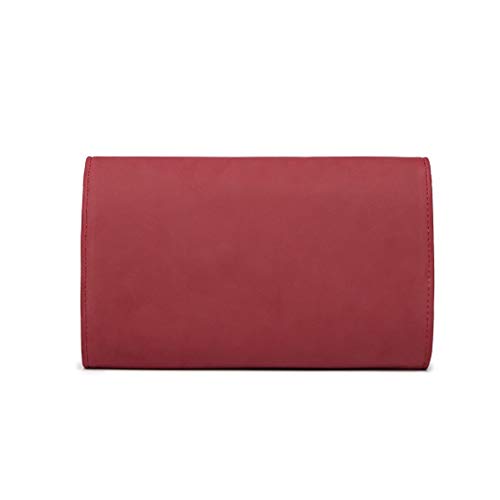 Miss Lulu Bolsa de Cadena Mujer Elegante Clutch Carteras de Mano Bandolera Sintético Pequeñas Monedero (Rojo)