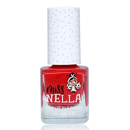 Miss Nella CHERRY MACAROON- Esmalte especial para uñas con brillos para niños, fórmula despegable, a base de agua y sin olor