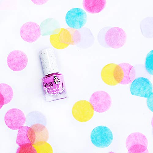 Miss Nella nueva colección de verano BLUEBERRY SMOOTHIE- Morado Esmalte especial para uñas con brillos para niños, fórmula despegable, a base de agua y sin olor