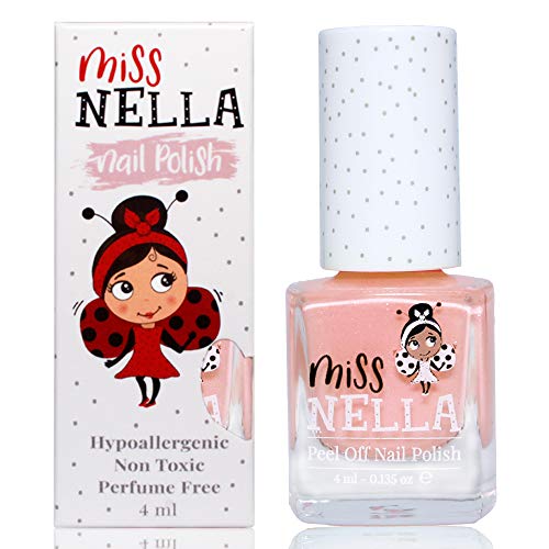 Miss Nella nueva colección de verano PEACH SLUSHIE- Morado Esmalte especial para uñas con brillos para niños, fórmula despegable, a base de agua y sin olor