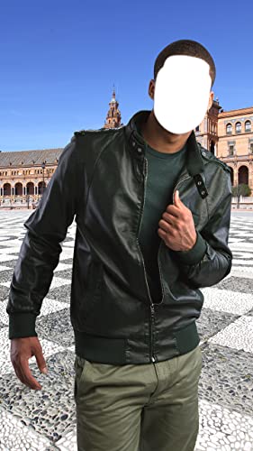 Montaje de la foto de la chaqueta de cuero