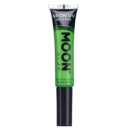 Moon Glow - Máscara de pestañas UV de neón 15ml Verde - produce un brillo increíble bajo la iluminación/retroiluminación UV!