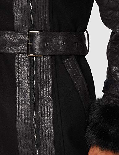 Morgan Manteau Col Imitation Fourrure GEFROU Faux Fur Coat, Negro (Noir), 36 (Talla del Fabricante: 36 Taglia Produttore 36) Women's
