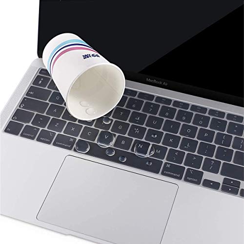 MOSISO Cubierta de Teclado Compatible con MacBook Air 13 2020 A2179 con Touch ID, Mágico Retroiluminado Skin Piel de Silicona Protectora Impermeable a Prueba de Polvo,Transparente