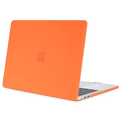 MOSISO Funda Dura Compatible con 2019 2018 2017 2016 MacBook Pro 13 con/sin Touch Bar A2159 A1989 A1706 A1708, Ultra Delgado Carcasa Rígida Protector de Plástico Cubierta, Naranja