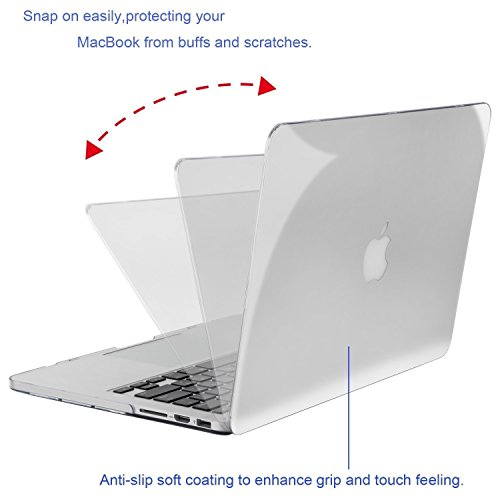 MOSISO Funda Dura Compatible con MacBook Pro 13 Retina A1502 / A1425 (Versión 2015/2014/2013/fin 2012), Ultra Delgado Carcasa Rígida Protector de Plástico Cubierta, Claro/Cristal