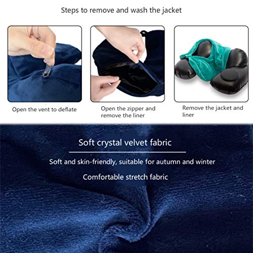 MSNLY Almohada en Forma de U Tipo Empuje Almohada Inflable para el Cuello Almohada de Viaje con Soporte Lateral Almohada portátil para el Cuello