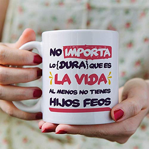 MUGFFINS Tazas para Mamá –"Al menos no tienes hijos feos" – Regalos para el día de la Madre/Desayunos originales