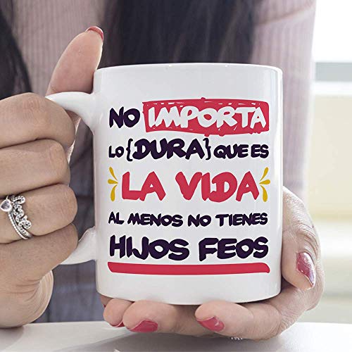 MUGFFINS Tazas para Mamá –"Al menos no tienes hijos feos" – Regalos para el día de la Madre/Desayunos originales