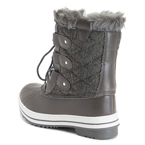 Mujer Acolchado Corto Pato Forrada De Piel Cordones Nieve Invierno Bota - GRT39 - AYC0036