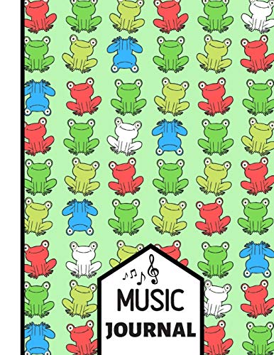 (MUSIC JOURNAL): 'Rows of Sitting Smiling Frogs' Pattern Music Gift: Frog Songwriting Music Journal for Children, Boys and Girls