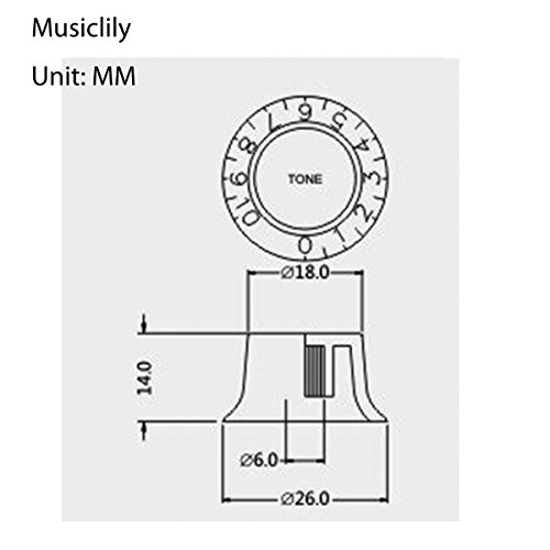 Musiclily Métrico 2 Volumen y 2 Tono Botón de Potenciómetro para para Guitarra Eléctrica de estilo Les Paul, Oro