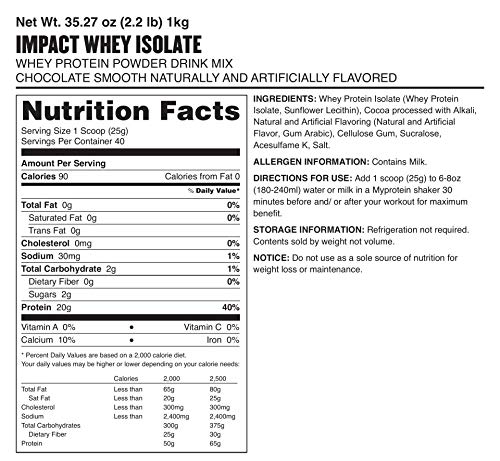 MyProtein Impact Whey Isolate (1000G) 1000 g