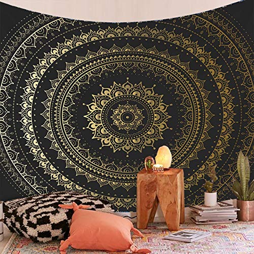 N / A Tapiz de Mandala Boho Indio Tapiz de Pared Alfombra de Playa Manta de Camping Tienda de campaña colchón de Viaje tapete de Dormir Bohemio Tapiz Tapiz A7 130x150cm