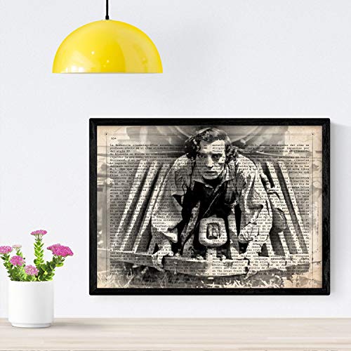 Nacnic Poster de The General - Buster Keaton 2. Láminas de cine antiguo de Hollywood. Diseño de cine vintage con definiciones. Tamaño A4