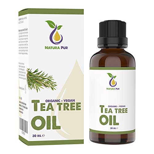 NATURA PUR Aceite Esencial de Arbol de Te 30ml - 100% orgánico y puro para cara y cuerpo - Tea Tree Oil para Tratamientos de Acné y Piel Grasa