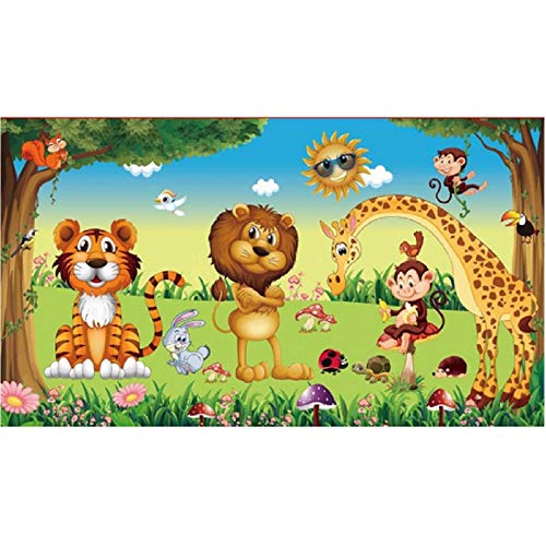 Newberli Custom Art Mural Wallpaper Photo Diy 3D Alta Calidad Animal Paradise Tiger Lion Giraffe Foto Decoración Del Hogar