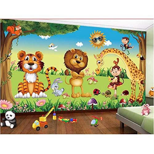 Newberli Custom Art Mural Wallpaper Photo Diy 3D Alta Calidad Animal Paradise Tiger Lion Giraffe Foto Decoración Del Hogar