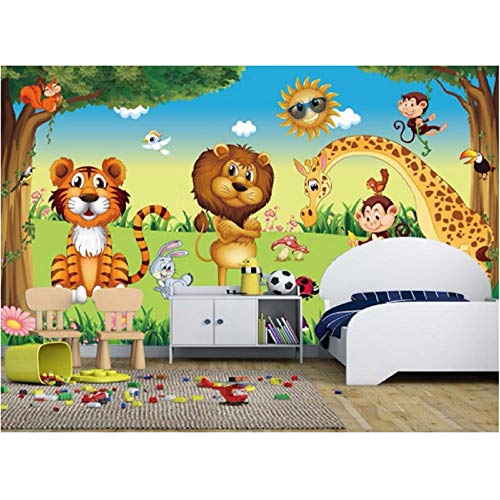 Newberli Custom Art Mural Wallpaper Photo Diy 3D Alta Calidad Animal Paradise Tiger Lion Giraffe Foto Decoración Del Hogar