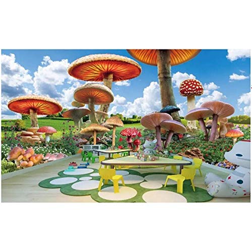 Newberli Custom Art Mural Wallpaper Photo Diy 3D Alta Calidad Cartoon Paradise Children Wonderland Mushroom Home Decor