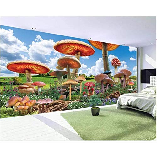 Newberli Custom Art Mural Wallpaper Photo Diy 3D Alta Calidad Cartoon Paradise Children Wonderland Mushroom Home Decor