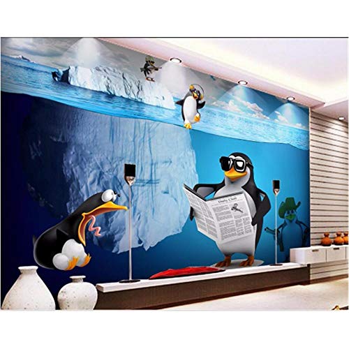 Newberli Custom Art Mural Wallpaper Photo Diy 3D Alta Calidad Ocean Icebergs Cartoon Penguin Niños Decoración Para El Hogar