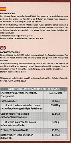 Nibs de Cacao (500g), Esencia Natural del Chocolate - Sin Azúcares Añadidos - Producto Vegano, 100% Natural de la Amazonía Peruana